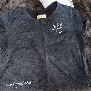 Hollister Black Kids Tee with Heart and Vibes